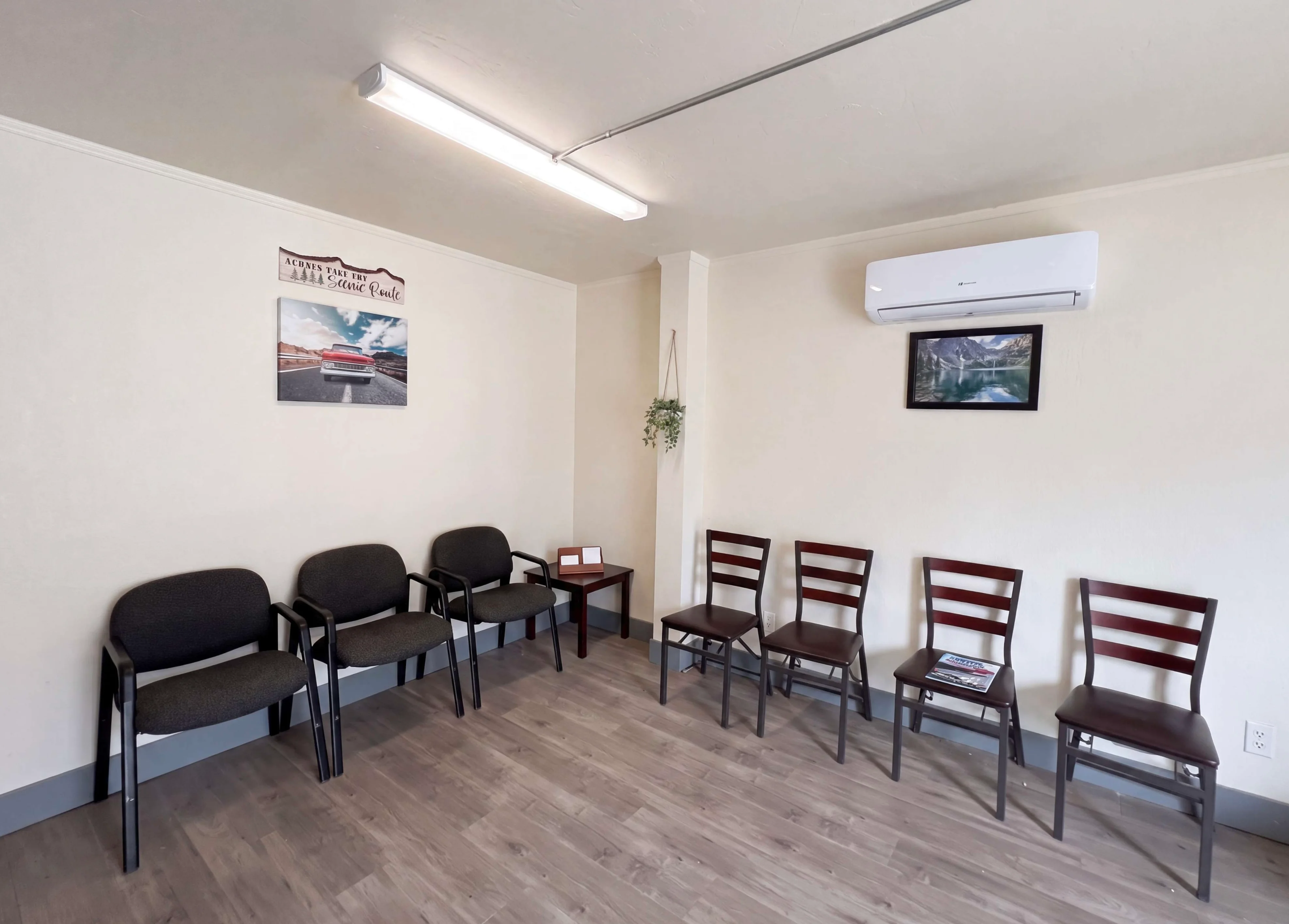 Customer waiting area at I Care Automotive